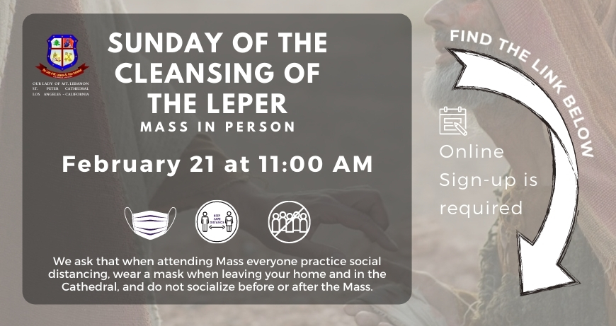 Online Sign-up for the Sunday Of the Cleansing of the Leper